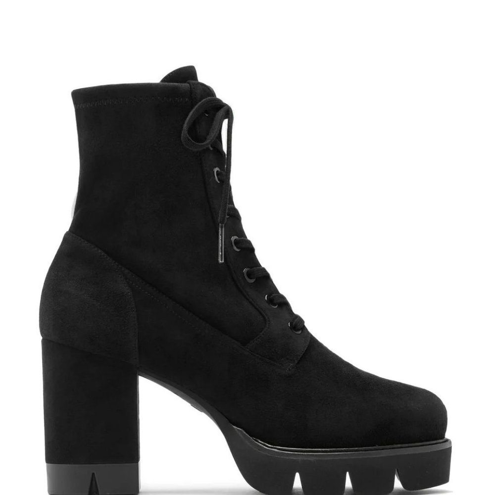 Stuart Weitzman Ande Lace-Up Block Boot Platform … - image 1